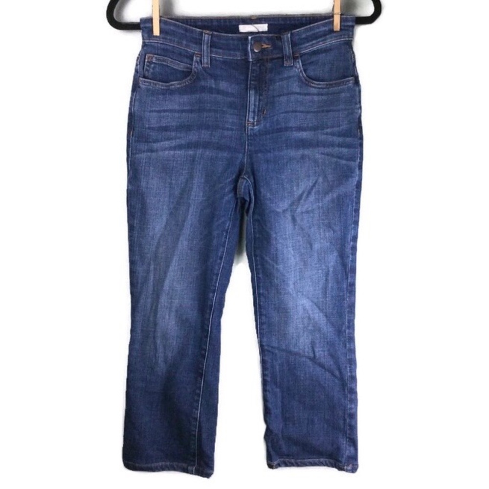Eileen Fisher Boyfriend Crop Organic Cotton Stretch Denim Jeans Size 2 Petite